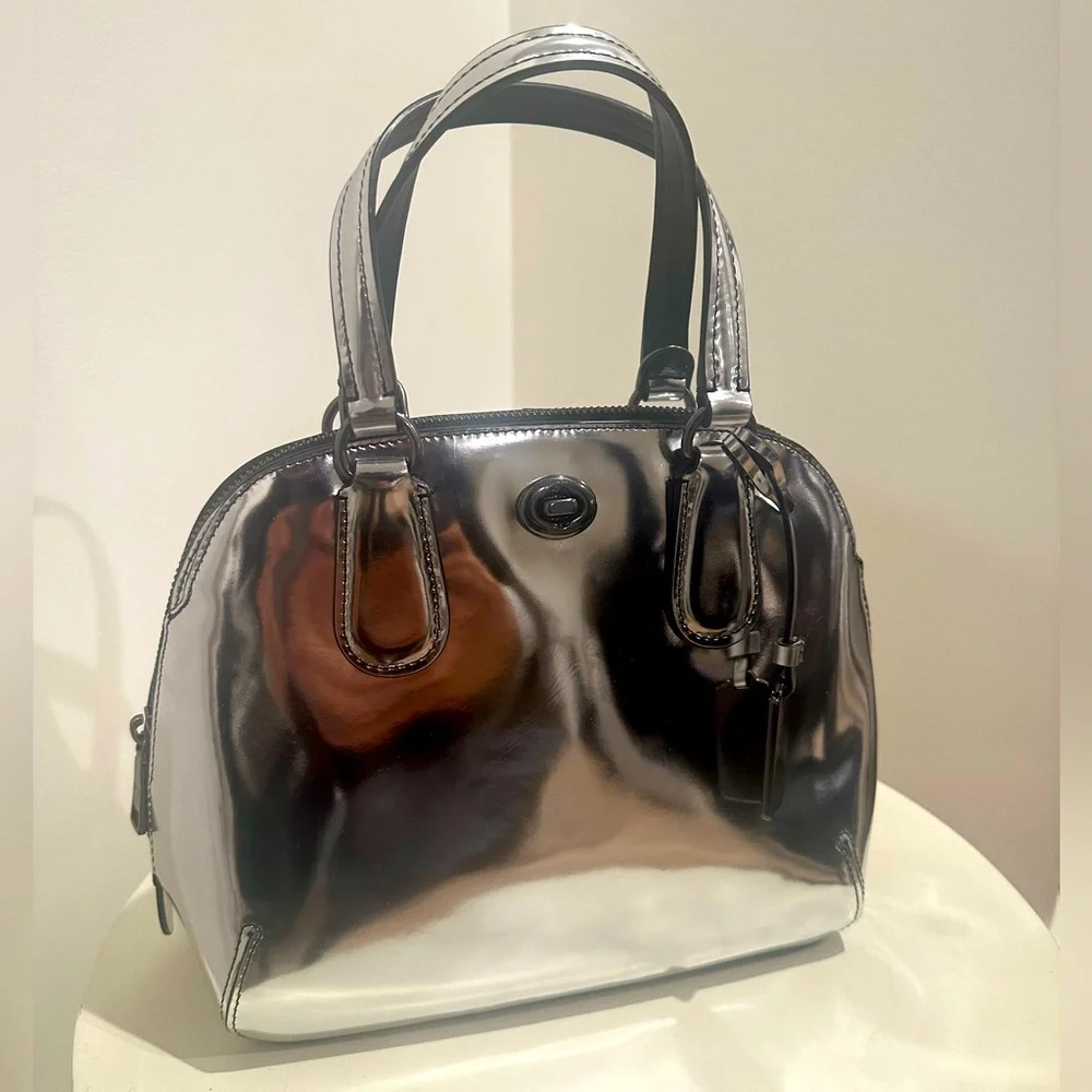 Coach Prince Street Mini Satchel - Mirrored Metallic - Picture 1 of 6